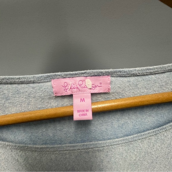 Lilly Pulitzer Elba Blue Oversized Sweater, M, VGUC - Picture 5 of 8